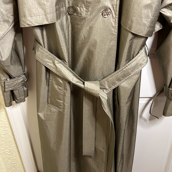 Worthington Essentials Greenish-Grey Unisex Trench Coat - Picture 4 of 11